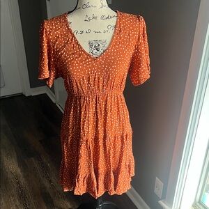 Angie Orange Polka Dot Mini Dress
